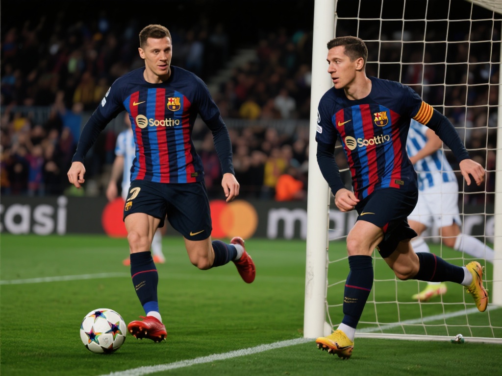 这场比赛中，莱万多夫斯基无疑是巴萨的绝对