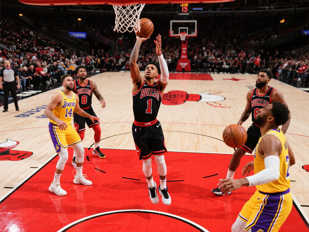 吉迪25+14+11超远三分绝杀 公牛主场惊天逆转湖人 比赛初期,公牛队显得有些被动,湖人队凭借